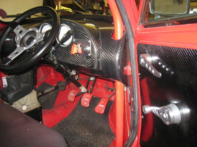 Classic Mini Race Car Dash In Carbon Fiber